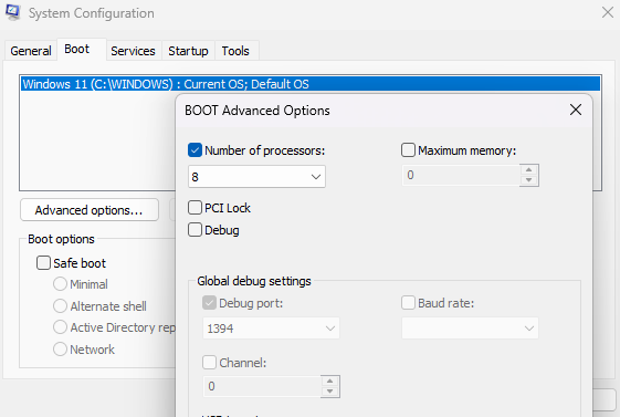 change number of processes in laptop”